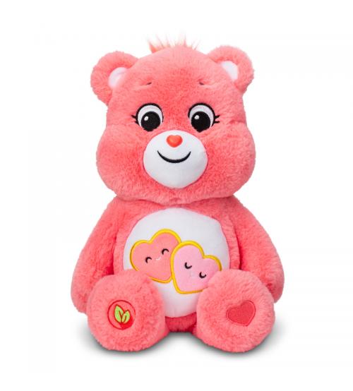 Care Bears CB22609 Medium Plush Toy 14" Toy - Love-A-Lot Bear Eco-Friendly